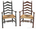 Two contemporary ladderback armchairs