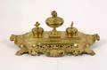 Rococo Style Gilt Bronze Desk Set w 3 Encriers