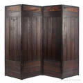 Arts and Crafts fourpart oak folding screen