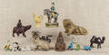Collection of Chinese porcelain and carved animal figures