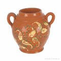 Bucks County Pennsylvania redware twohandled crock early 19th c