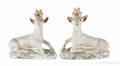 Pair of Pennsylvania chalkware stags 19th c