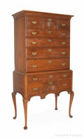 New England Queen Anne cherry high chest ca 1770