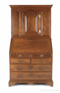 Chester County Queen Anne walnut secretary desk dated