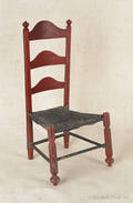 Miniature painted threeslat ladderback side chair late 18th c