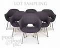 Set of eight Eero Saarinen upholstered chairs with chrome legs