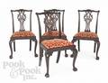 Set of four Chippendale style mahogany dining chairs