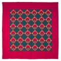 York County Pennsylvania Mennonite pieced orange red and green Ccarolina lily on a square quilt ca 1900