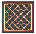 Lebanon County Pennsylvania  pieced yellow and maroon on green triple Irish chain quilt ca 1900