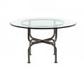 Modern Brushed Steel Circular Glass Top Table