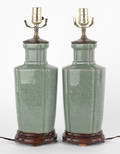 Pair of celadon vases