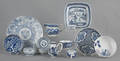 Collection of blue and white export porcelain