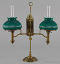 Victorian brass double student lamp