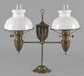 Bradley and Hubbard brass double arm student lamp