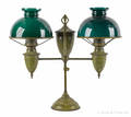 Bradley and Hubbard painted brass double student lamp