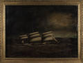 Oil on canvas ship portrait of