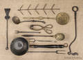 Collection of iron and brass utensils