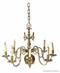 Hanging Dutch style brass chandelier