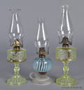 Three glass fluid lamps