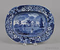 Historical blue Staffordshire platter 19th c