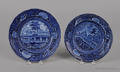 Two historical blue Staffordshire plates 19th c
