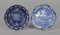 Two historical blue Staffordshire plates 19th c