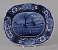 Historical blue Staffordshire platter 19th c