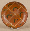 Redware pie plate 19th c