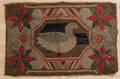 American hooked rug with duck late 19th c