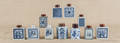 Collection of eleven Chinese blue and white porcelain tea caddies