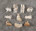 Ten Japanese carved ivory netsuke