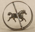 Early American painted tin horse hoop toy