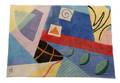 Mid Century Modern Wool Abstract Area Rug Signed