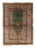 Turkish silk prayer rug late 19th c
