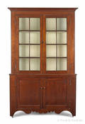 Mid Atlantic cherry twopart corner cupboard