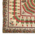 Chintz and pieced lone star variant quilt ca 1850