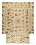 American stenciled cotton bed cover ca 1820