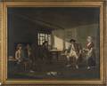 Continental oil on canvas tavern scene ca 1800