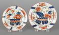 Two Gaudy Dutch war bonnet toddy plates 19th c