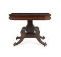 New England late Federal mahogany card table