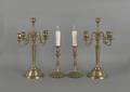 Pair of Queen Anne brass candlesticks