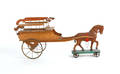 Painted horse and cart pull toy