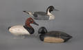 Three carved and painted duck decoys