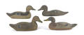 Four carved and painted duck decoys