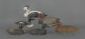 Six carved and painted duck decoys