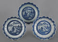 Three Chinese export porcelain scalloped rimmed serving dishes