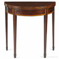 English Hepplewhite demilune card table