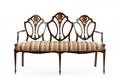 Adams Style Triple Shield Back Polychrome Settee