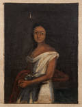 China Trade oil on canvas portrait of a woman ca 1840