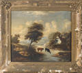 Pair of Continental oil on canvas landscapes early 19th c